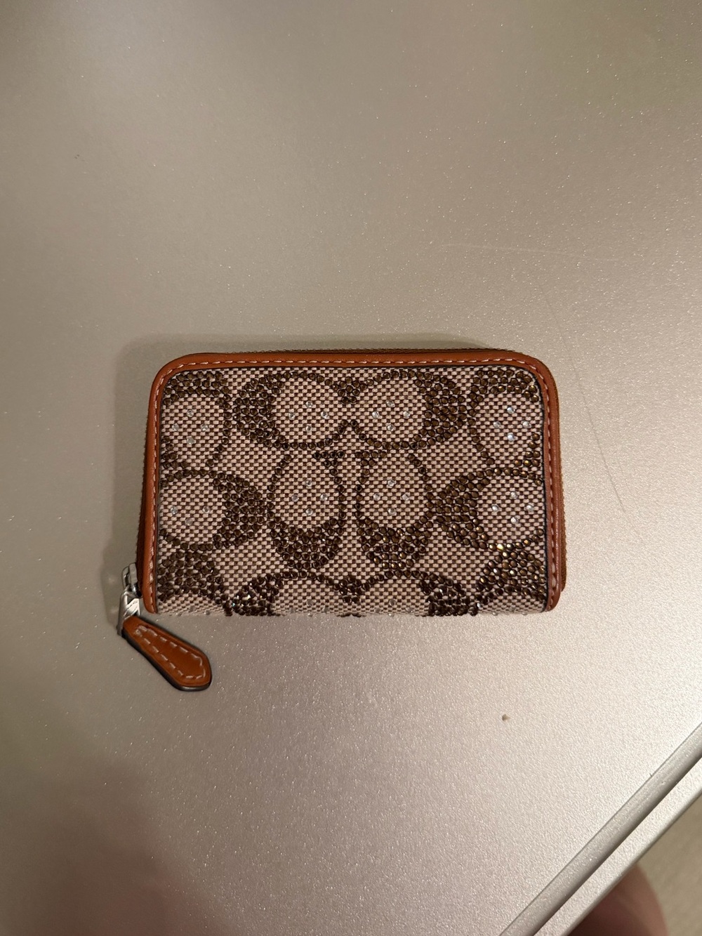 coach jacquard crystal wallet
